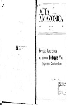 Acta Amazonica 6(1) - Suplemento : Revisão taxonômica do gênero Peltogyne Vog. (Leguminosae-Caesalpinioideae)