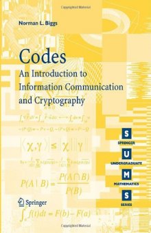 Codes: An Introduction to Information Communication and Cryptography
