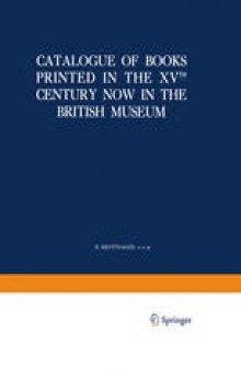 Catalogue of Books Printed in the XVTH Century Now in the British Museum: Part IV Italy: Subiaco and Rome Index