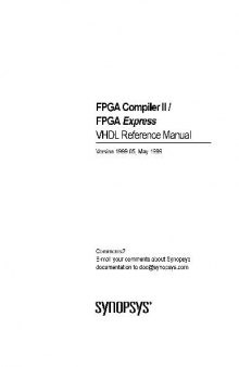 FPGA Express VHDL Reference Manual