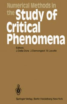 Numerical Methods in the Study of Critical Phenomena: Proceedings of a Colloquium, Carry-le-Rouet, France, June 2–4, 1980
