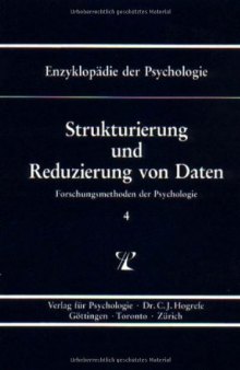 Enzyklopädie der Psychologie. Strukturierung und Reduzierung von Daten. Themenbereich B. Serie I. Band 4