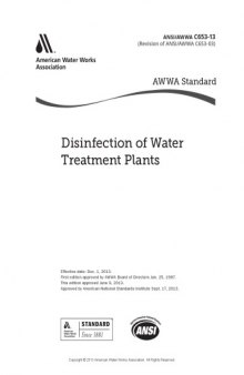 AWWA C653-13 Disinfection of Water Treatment Plants