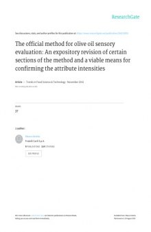 The official method for olive oil sensory evaluation: An expository revision of certain sections of the method and a viable means for confirming the attribute intensities