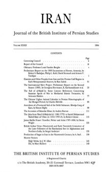 Iran. Journal of the British Institute of Persian Studies. Vol. 32  issue 32