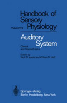 Auditory System: Clinical and Special Topics