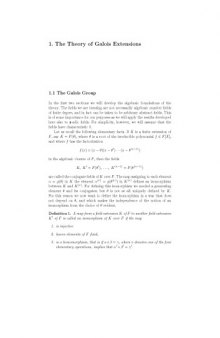 The Theory of Galois extensions