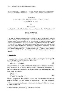 Path Integral Aproach to Quantum Brownian Motion