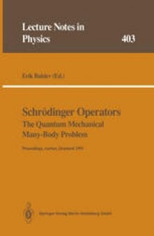 Schrödinger Operators The Quantum Mechanical Many-Body Problem: Proceedings of a Workshop Held at Aarhus, Denmark 15 May - 1 August 1991