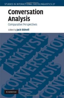 Conversation Analysis: Comparative Perspectives