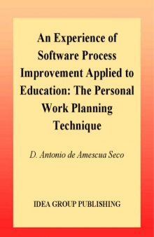 Experience of Software Process Improvement Applied to Education: The Personal Work Planning Technique