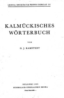 Kalmückisches Wörterbuch