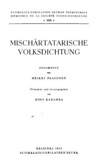 Mischärtatarische Volksdichtung