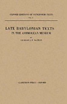 Late Babylonian Texts in the Ashmolean Museum (Oxford Editions of Cuneiform Texts)