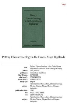Pottery ethnoarchaeology in the Central Maya Highlands