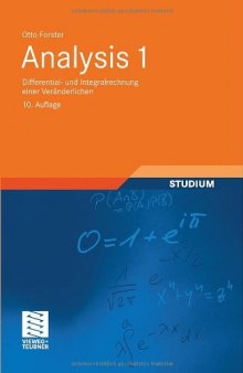 Analysis 1. Differential- und Integralrechnung einer Veränderlichen, 10. Auflage