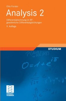 Analysis 2: Differentialrechnung im IRn, gewöhnliche Differentialgleichungen, 9. Auflage