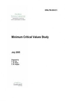 Minimum Critical Values Study
