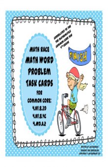 4th Grade Math Race. Math Word Problem Task Cards