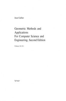 Geometric Methods and Applications For Computer Science and Engineering [draft]