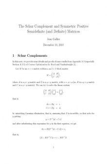 The Schur Complement and Symmetric Positive Semidefinite (and Definite) Matrices [expository notes]