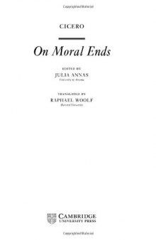 Cicero: On Moral Ends 