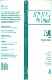 L'Eau, Volume 1: Trames, Boucles & Turbulences (Sciences du Vivant)
