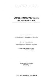 Change and the 2020 Census: Not Whether But How  