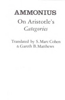 On Aristotle's Categories 