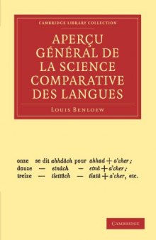 Aperçu général de la science comparative des langues (Cambridge Library Collection - Linguistics)