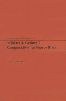 William J. Gedney's Comparative Tai Source Book 