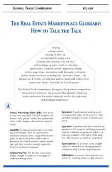 The real estate marketplace glossary : how to talk the talk