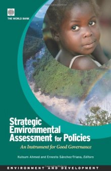Strategic Environmental Assessment for Policies: An Instrument for Good Governance(Directions in Development)