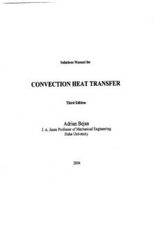 Solutions Manual for Convection Heat Transfer