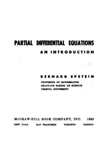 Partial Differential Equations: An Introduction.