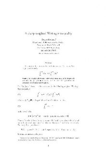 A sharp weighted Wirtinger inequality