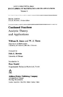 Continued fractions: analytic theory and applications