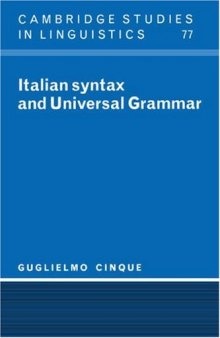 Italian syntax and universal grammar