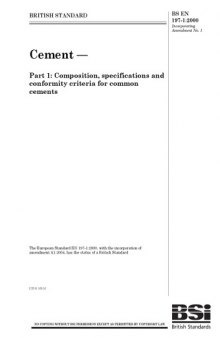 Cement. Composition, specifications and conformity criteria for common cements