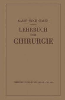 Lehrbuch der Chirurgie