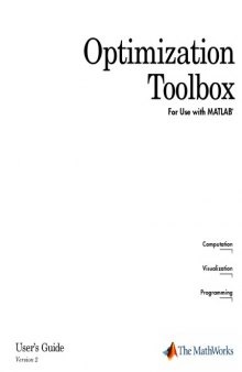 Matlab - Optimisation Toolbox User's Guide