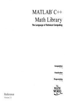 Matlab C++ Math Library Reference Version 2.1
