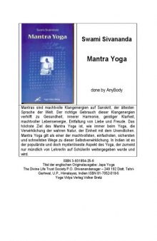 Mantra Yoga - Theorie und Praxis der Mantras  
