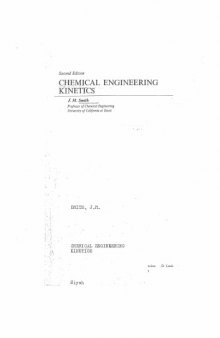 Chemical Engineering Kinetics J M Smith, Second Edition