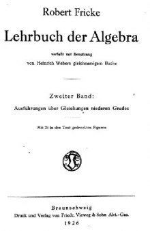 Lehrbuch der Algebra