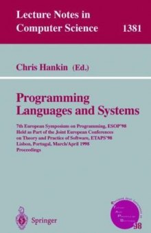 Programming Languages and Systems: 7th European Symposium on Programming, ESOP'98 Held as Part of the Joint European Conferences on Theory and Practice of Software, ETAPS'98 Lisbon, Portugal, March 28 – April 4, 1998 Proceedings