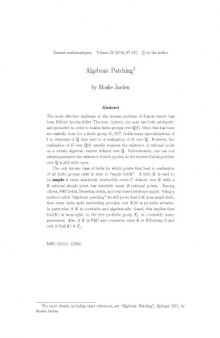 Algebraic Patching (lecture notes)