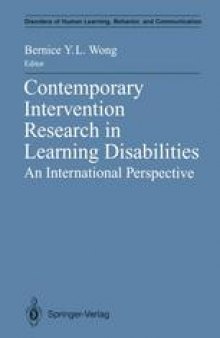 Contemporary Intervention Research in Learning Disabilities: An International Perspective