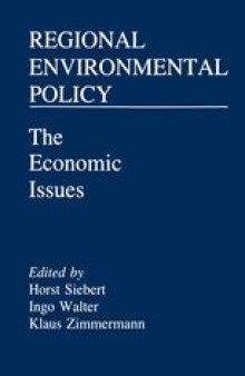 Regional Environmental Policy: The Economic Issues