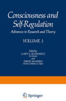 Consciousness and Self-Regulation: Advances in Research and Theory Volume 2